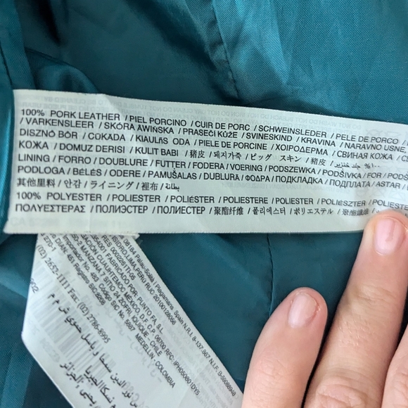 Suede Turquoise MNG Cropped Jacket - Picture 7 of 10